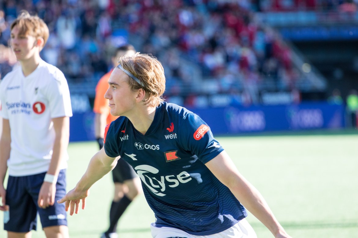 Viking - Stabæk, Kristian Thorstvedt har akkurat sendt Viking i ledelsen! Foto: Sander Selsvik Jacobsen