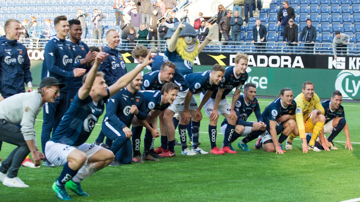 Viking - Sandnes Ulf, Jubel etter kampslutt. Foto: Sander Selsvik Jacobsen