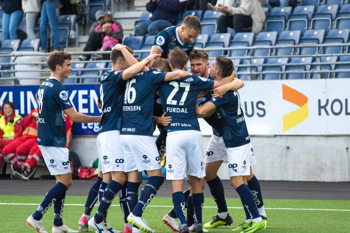 Viking - Levanger, Feiring av scoringen til Ibrahimaj. Foto: Sander Selsvik Jacobsen